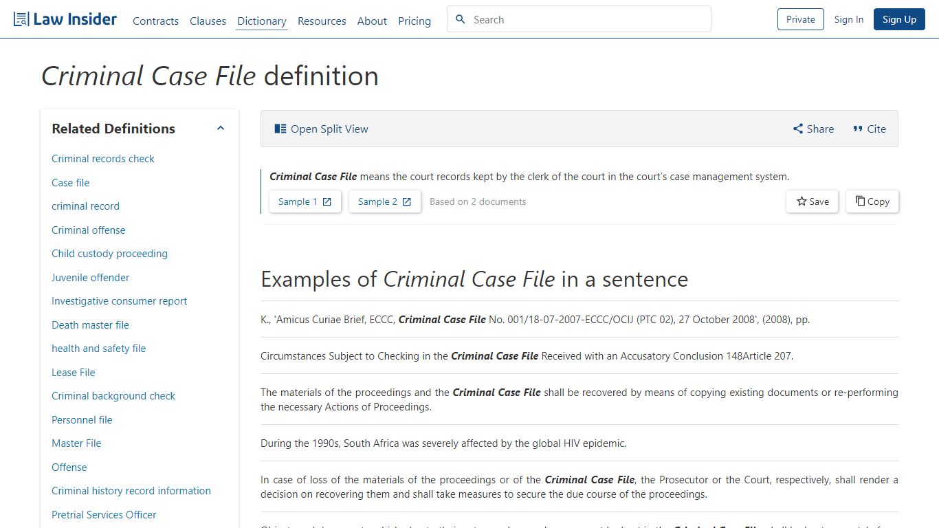 Criminal Case File Definition | Law Insider